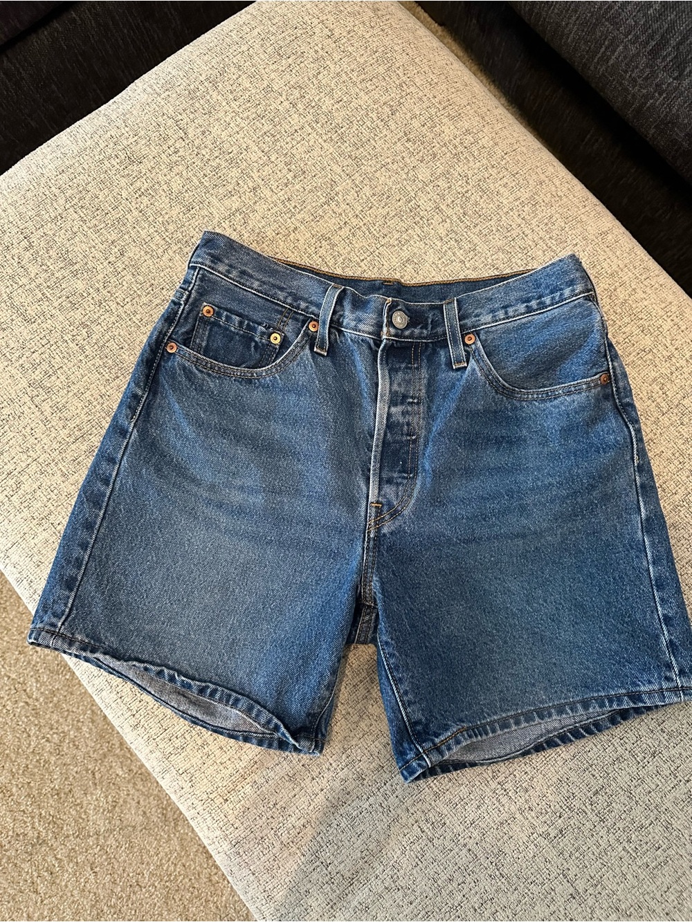 Levi’s Women’s Blue Denim Jean Shorts - Classic Five-Pocket Style